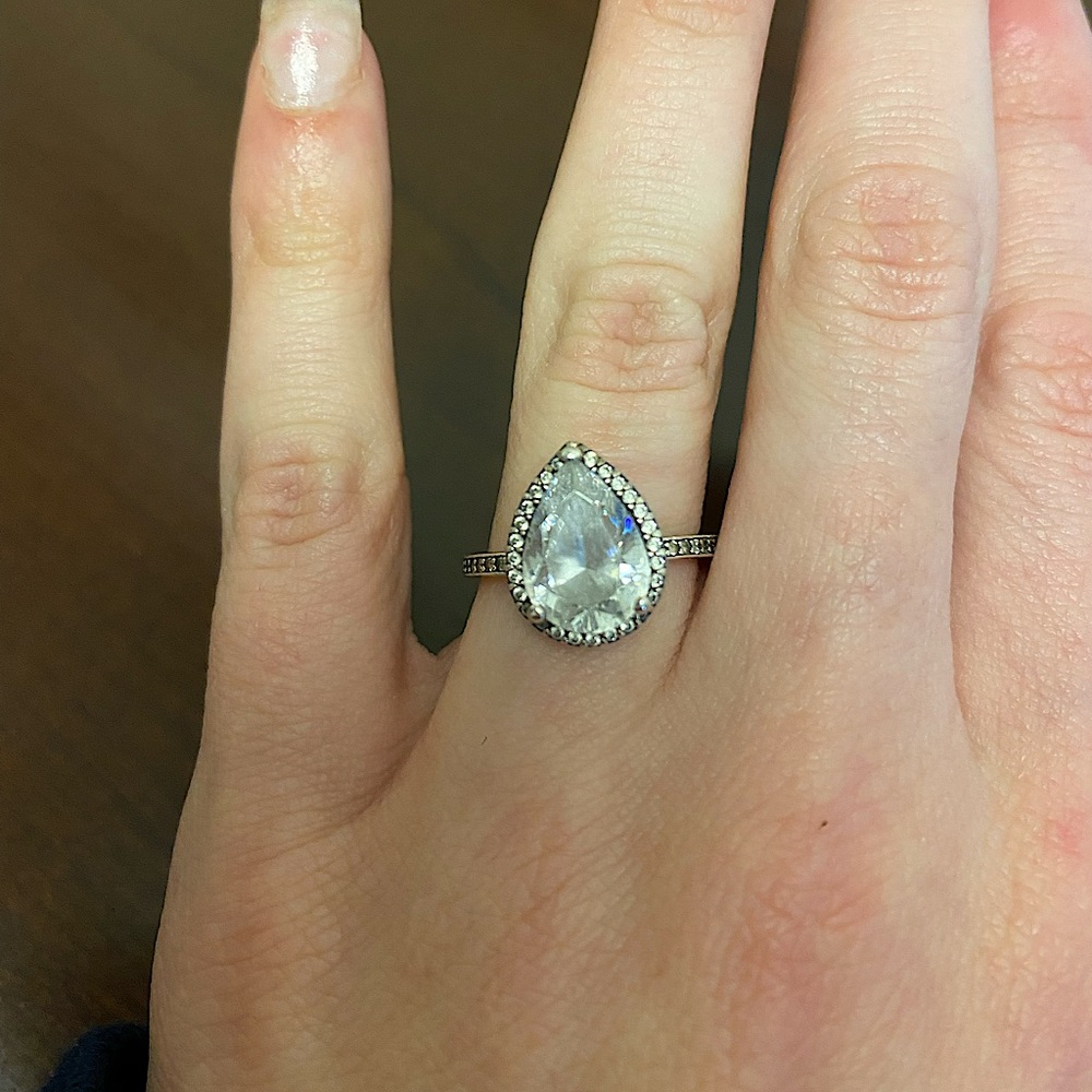 Authentic pandora teardrop ring. Promise ring. - Picture 2 of 3